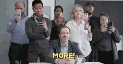 gif of woman yelling "more"