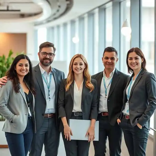accountant services team posing in conference room