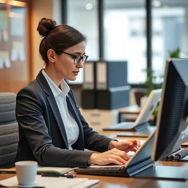 interim auditor working in her office