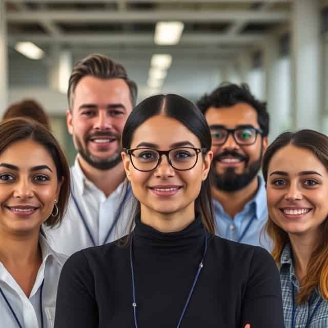 interim facility managers standing facing camera and smiling