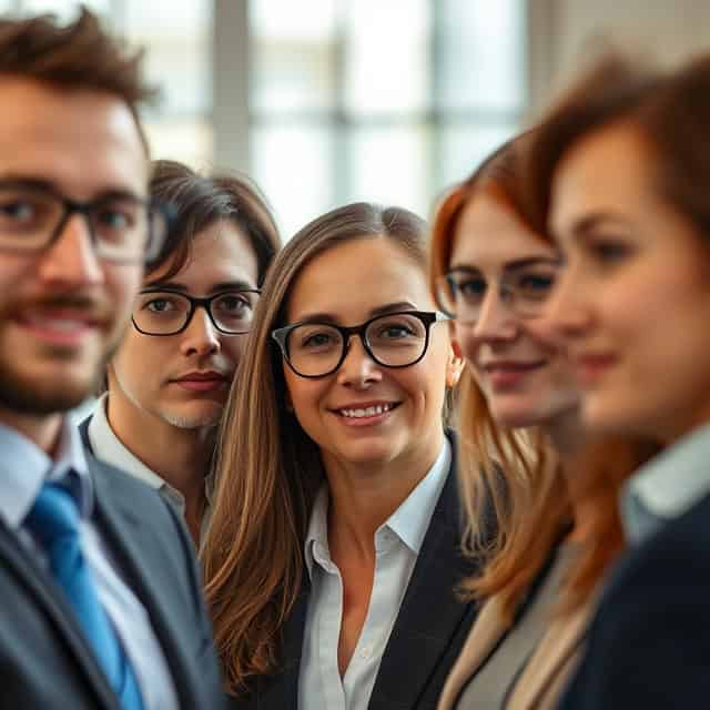 interim finance consultants standing in a group
