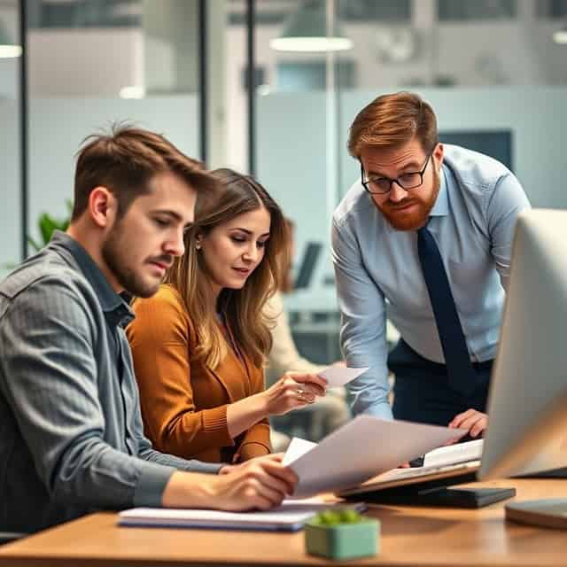 interim office managers talking about new task