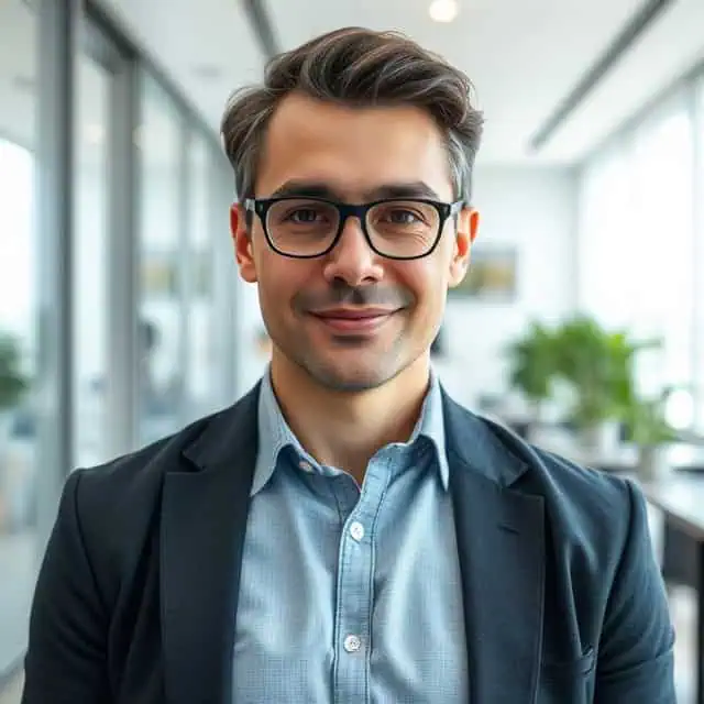interim recruiting solutions manager standing in well lit office