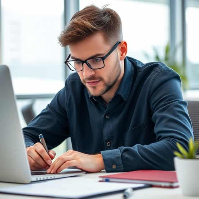 interim SAP consultant focused on taking notes