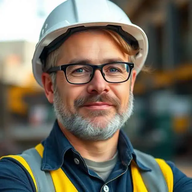 interim site manager wearing a safety helmet