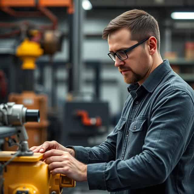 mechanical engineer consultant operating machine