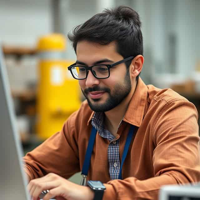 program management support services expert working on computer