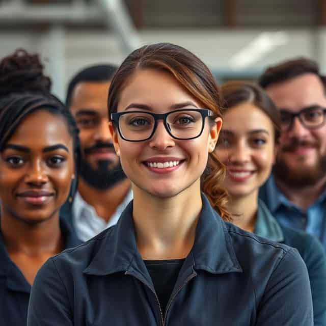 group of service quality consultants smiling