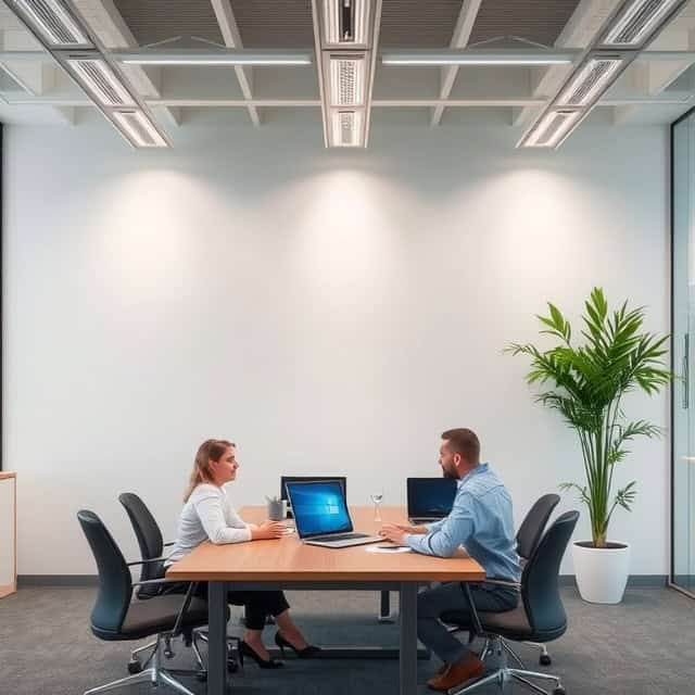 interim service experts sitting oposite each other