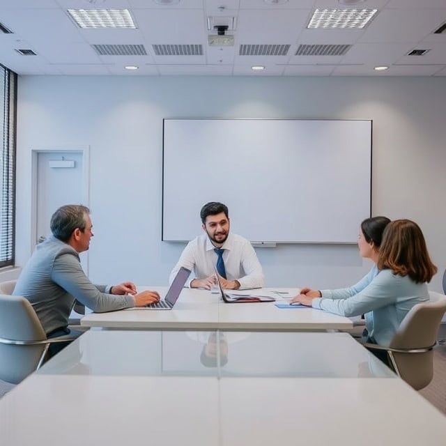interim service managers in a meeting room
