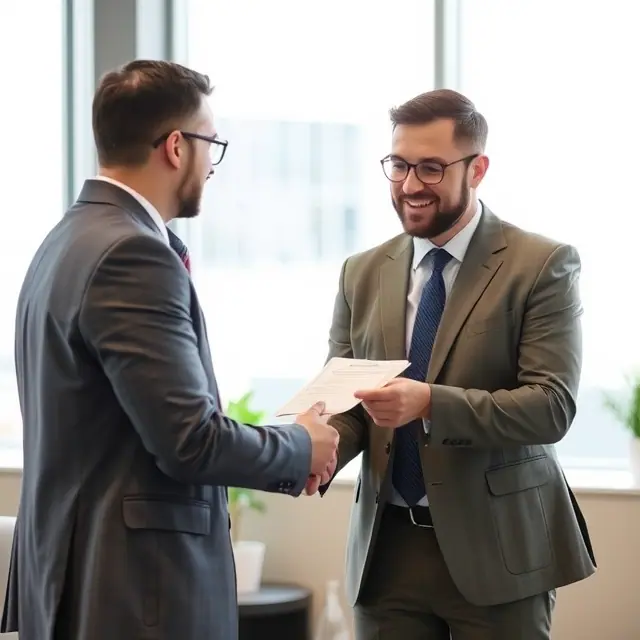 interim managers shaking hands