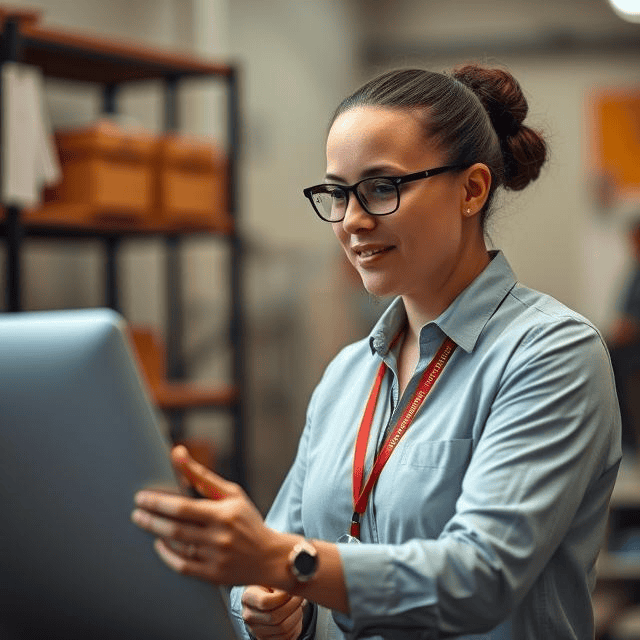 interim team leader looking at screen