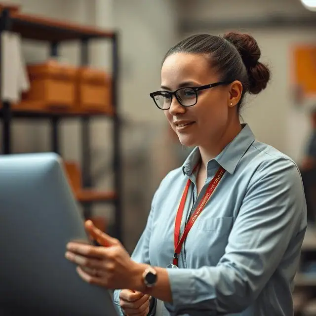 interim team leader looking at screen