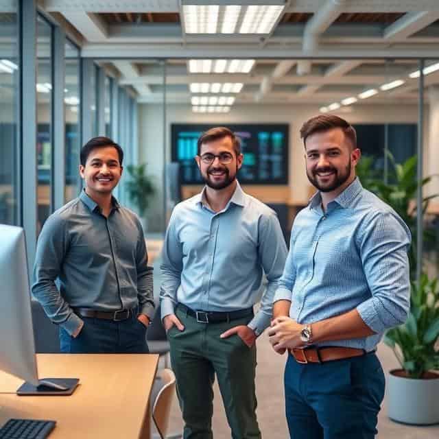 Technology Integration Consultants standing in an office, smiling