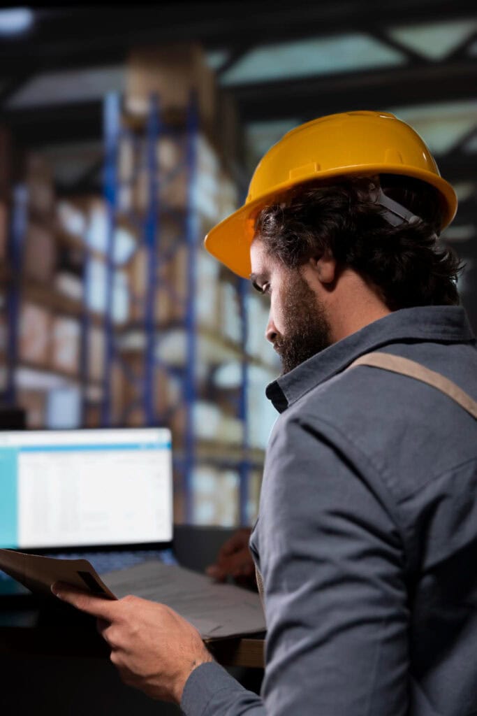 Quality manager studying supply chain contracts