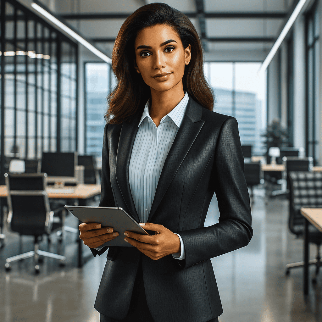 Crisis management manager holding a file in office